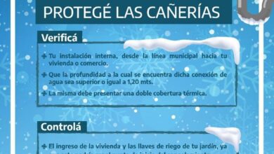 Photo of SE RECUERDAN LAS RECOMENDACIONES PARA PROTEGER LAS CAÑERÍAS FRENTE AL INVIERNO