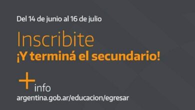 Photo of CONTINÚAN ABIERTAS LAS INSCRIPCIONES PARA EL PROGRAMA “EGRESAR” DESTINADO A ESTUDIANTES SECUNDARIOS SIN TITULAR