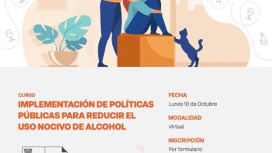 Photo of SE REALIZARÁ UN CURSO SOBRE LA IMPLEMENTACIÓN DE POLÍTICAS PÚBLICAS PARA REDUCIR EL USO NOCIVO DE ALCOHOL