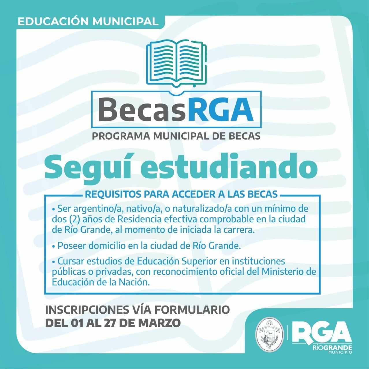 Photo of ESTE VIERNES ARRANCAN LAS INSCRIPCIONES PARA LAS “BECAS RGA” Y LAS “BECAS 100 AÑOS”