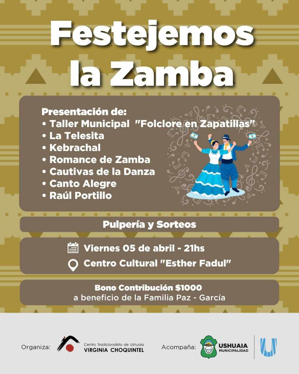 Photo of “FESTEJEMOS LA ZAMBA” EL PRÓXIMO VIERNES 5 EN EL CENTRO CULTURAL ESTHER FADUL