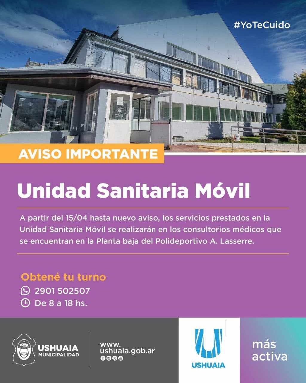 Photo of LOS SERVICIOS DE LA UNIDAD SANITARIA MÓVIL ESTÁN DISPONIBLES EN LOS CONSULTORIOS DEL POLIDEPORTIVO MUNICIPAL