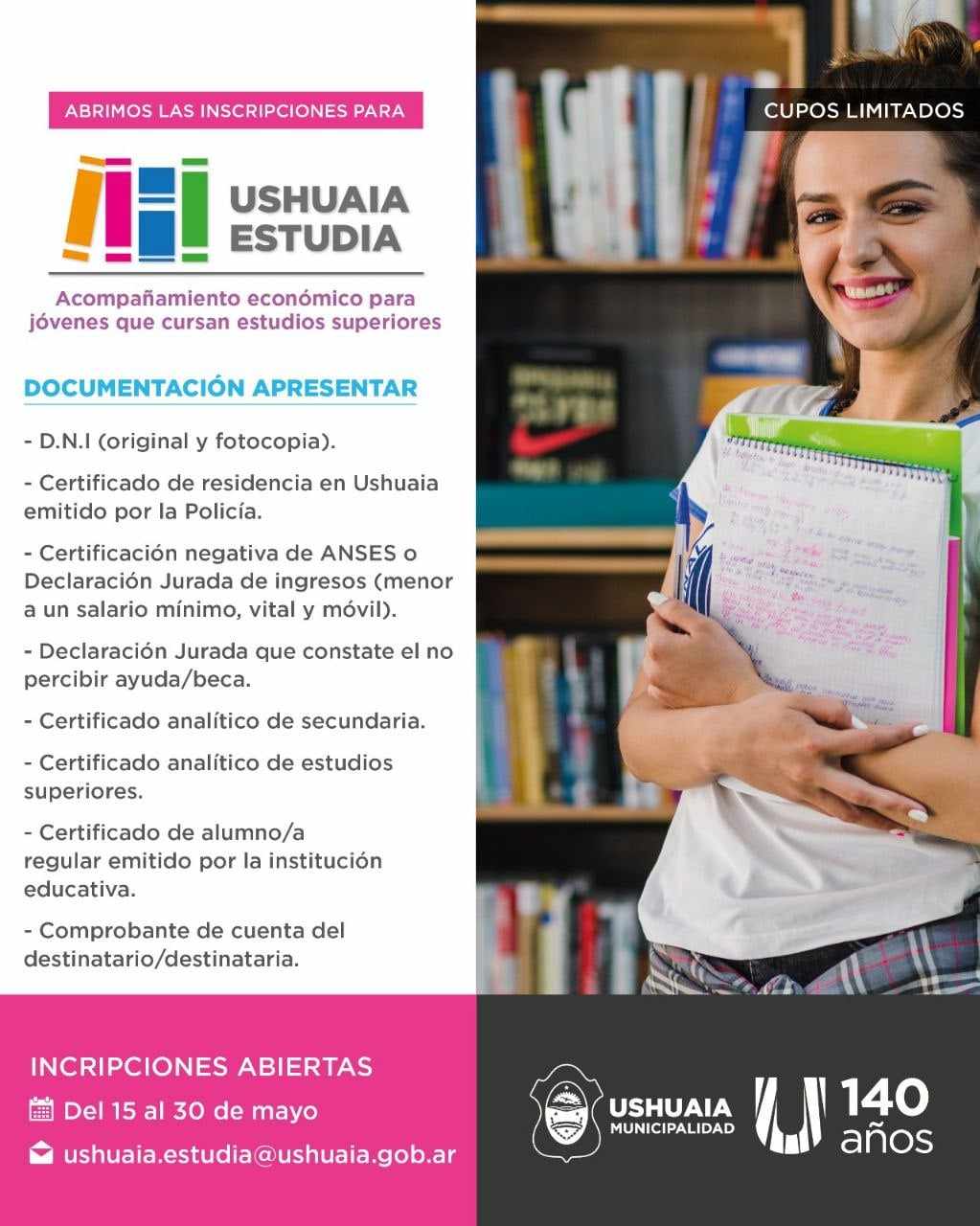 Photo of LA MUNICIPALIDAD ABRE LAS INSCRIPCIONES PARA EL PROGRAMA “USHUAIA ESTUDIA”