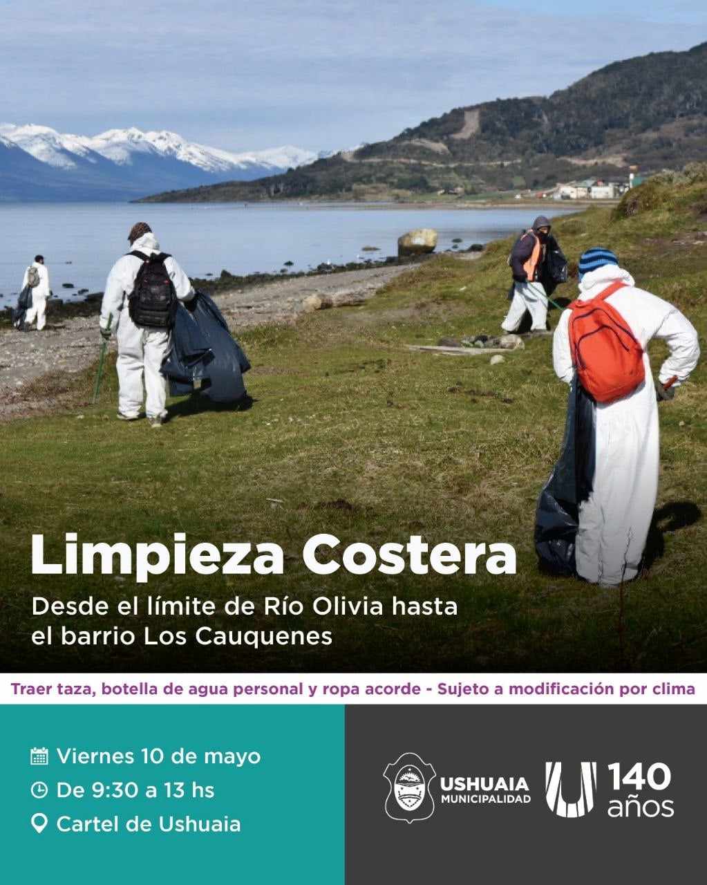 Photo of USHUAIA, SECRETARÍA DE MEDIO AMBIENTE DE USHUAIA INVITA A JORNADA DE LIMPIEZA COSTERA