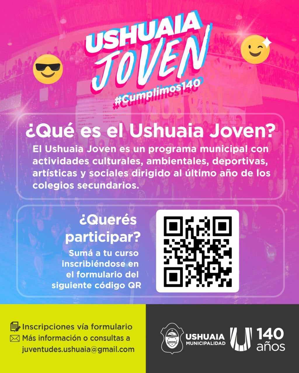 Photo of INSCRIPCIONES AL “USHUAIA JOVEN”