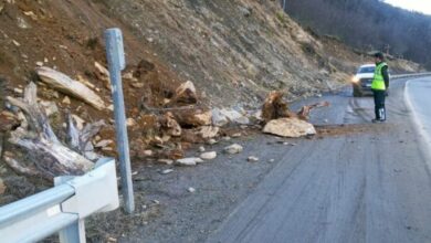 Photo of Desprendimiento de rocas en cercanías al Río Olivia